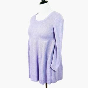 Anthropologie Size M Riley Tunic Knit Sweater Silk Lilac Lavender